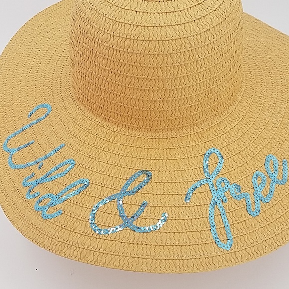 🆕 Wild & Free Blue Sequin Graphic Sun Hat - Picture 2 of 6